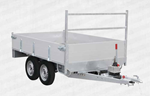 Afbeeldingen van BW REMORQUE PLATEAU ALU 3000X1500X350   2 ESSIEUX 750KG BASCULANTE + TOLE DE FOND GALVA