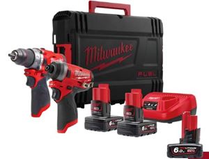 Afbeelding van PROMO BLITZ MILWAUKEE PACK 12V VISSEUSE + VISSEUSE A CHOC + ACCUS 12V 6AH M12FPP2A-602X