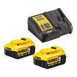 Afbeeldingen van DEWALT PACK CHARGEUR + 2 ACCUS 18V 5AH
